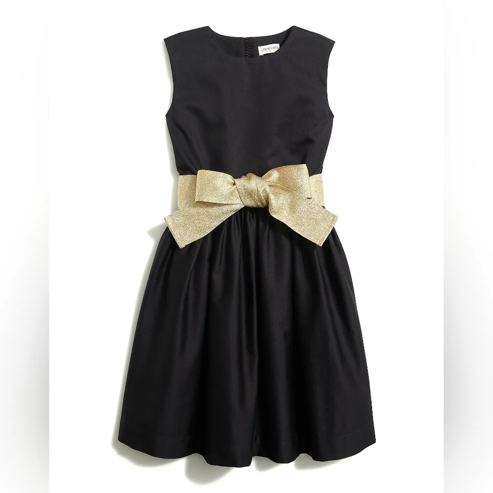 Crewcuts | black dress with gold sash